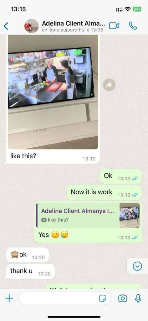 Hypo TV WhatsApp Customer Support Confirmation
